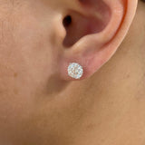 Solitaire Stud Earrings 3 ct TCW , Solid Gold 14k