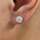 Solitaire Stud Earrings 3 ct TCW , Solid Gold 14k