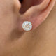 Solitaire Stud Earrings 4 ct TCW , Solid Gold 14k
