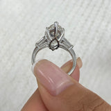 Velisse Engagement Ring 7.6ct TCW, White Gold 14K