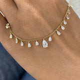 PEAR Necklace 2.7ct TCW, Yellow Gold 14K