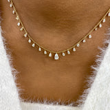 PEAR Necklace 2.7ct TCW, Yellow Gold 14K