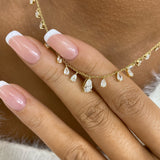 PEAR Necklace 2.7ct TCW, Yellow Gold 14K