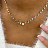 PEAR Necklace 2.7ct TCW, Yellow Gold 14K