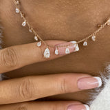 PEAR Necklace 2.9ct TCW, Rose Gold 14K