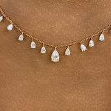 PEAR Necklace 2.9ct TCW, Rose Gold 14K