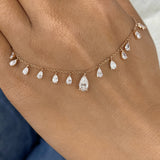 PEAR Necklace 2.9ct TCW, Rose Gold 14K