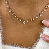 PEAR Necklace 2.9ct TCW, Rose Gold 14K