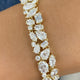 Mixed fancy shapes Tennis Bracelet 16.6ct TCW, Yellow Gold 14K