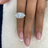Diamora Engagement Ring 3.9ct TCW, White Gold 14K
