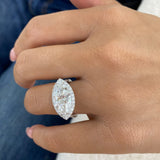 Sanera Engagement Ring 5ct TCW, White Gold 14K