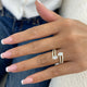 Marquise and round Band Ring 1.3ct TCW, Yellow Gold 14K