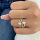 Marquise and round Band Ring 1.3ct TCW, Yellow Gold 14K