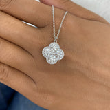 ROUND Pendant Necklace 2.1ct TCW, White Gold 14K
