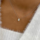 Pear Pendant Necklace 1ct TCW, White Gold 14K