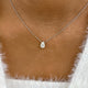 Pear Pendant Necklace 1ct TCW, White Gold 14K