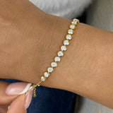 Round Tennis Bracelet 2.1ct TCW, Yellow Gold 14K