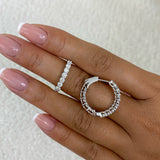 Round Hoop Earrings 2.6ct TCW, White Gold 14K
