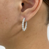 Round Hoop Earrings 2.6ct TCW, White Gold 14K