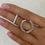 Round Hoop Earrings 2.6ct TCW, White Gold 14K