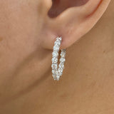 Round Hoop Earrings 2.6ct TCW, White Gold 14K