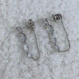Multishape Jacket Earrings 1.8ct TCW, White Gold 14K