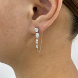 Multishape Jacket Earrings 1.8ct TCW, White Gold 14K