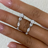 Multishape Jacket Earrings 1.8ct TCW, White Gold 14K