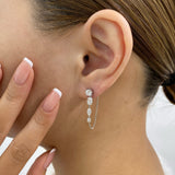 Multishape Jacket Earrings 1.8ct TCW, White Gold 14K