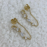 Multishape Jacket Earrings 1.8ct TCW, Yellow Gold 14K