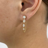 Multishape Jacket Earrings 1.8ct TCW, Yellow Gold 14K