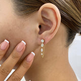 Multishape Jacket Earrings 1.8ct TCW, Yellow Gold 14K