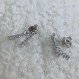 Round Drop Earrings 1.5ct TCW, White Gold 14K