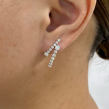 Round Drop Earrings 1.5ct TCW, White Gold 14K
