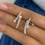 Round Drop Earrings 1.5ct TCW, White Gold 14K