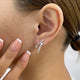 Round Drop Earrings 1.5ct TCW, White Gold 14K