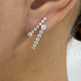 Round Drop Earrings 1.5ct TCW, White Gold 14K