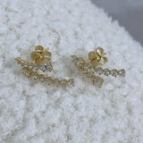 Round Drop Earrings 1.5ct TCW, Yellow Gold 14K