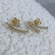 Round Drop Earrings 1.5ct TCW, Yellow Gold 14K