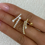 Round Drop Earrings 1.5ct TCW, Yellow Gold 14K
