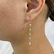 Pear and Round Drop Earrings 1.3ct TCW, Yellow Gold 14K