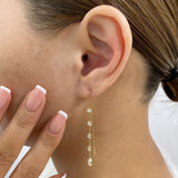 Pear and Round Drop Earrings 1.3ct TCW, Yellow Gold 14K