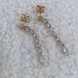 Marquise and Round Drop Earrings 2.5ct TCW, Rose Gold 14K