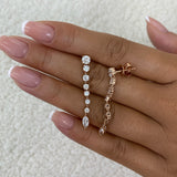Marquise and Round Drop Earrings 2.5ct TCW, Rose Gold 14K
