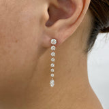 Marquise and Round Drop Earrings 2.5ct TCW, Rose Gold 14K