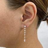 Marquise and Round Drop Earrings 2.5ct TCW, Rose Gold 14K