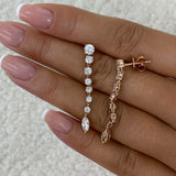 Marquise and Round Drop Earrings 2.5ct TCW, Rose Gold 14K