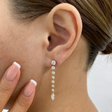 Marquise and Round Drop Earrings 2.5ct TCW, Rose Gold 14K