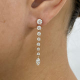 Marquise and Round Drop Earrings 2.5ct TCW, Rose Gold 14K