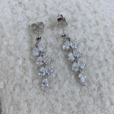 Marquise and Pear Drop Earrings 4.1ct TCW, White Gold 14K